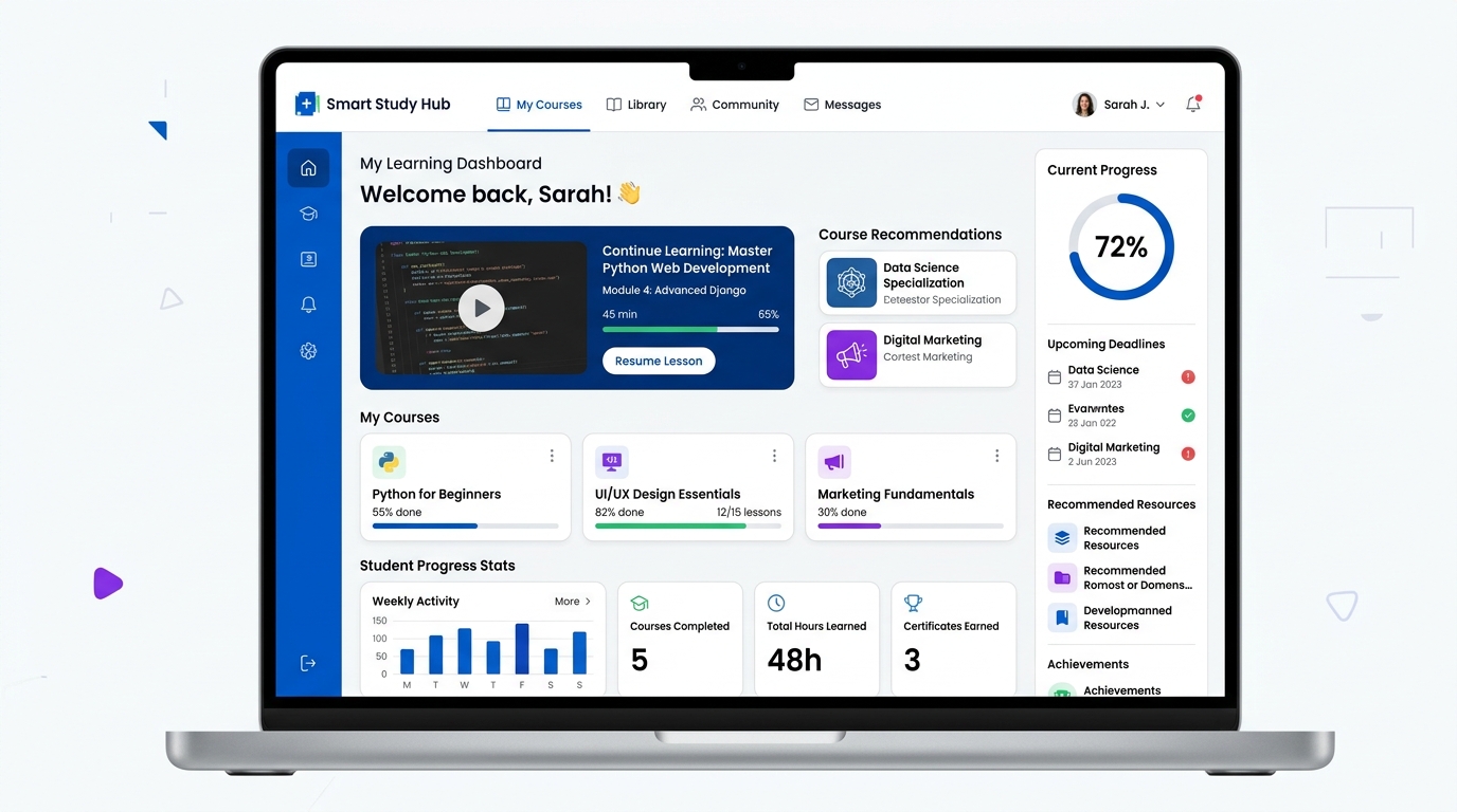 Smart Study Hub live interface preview